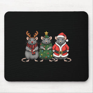 Merry Ratmas Christmas Santa Rat Mouse Lover Anima Mouse Pad