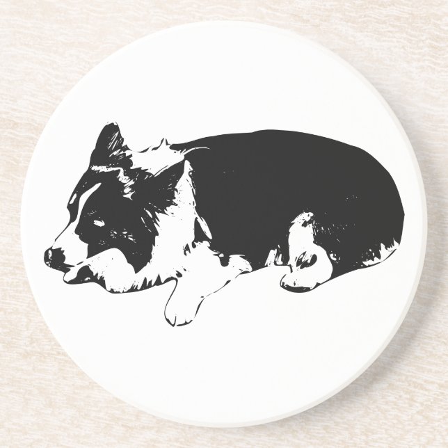 merry rest tone, corgi peace coaster (Front)