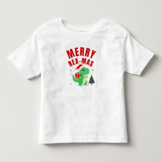 Merry Rex-Mas Christmas Dinosaur Toddler T-Shirt