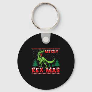 Merry Rex-mas T-rex Dinosaur Premium  Key Ring