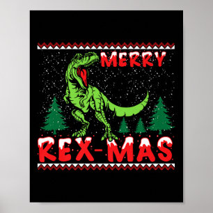 Merry Rex-mas T-rex Dinosaur Premium Poster
