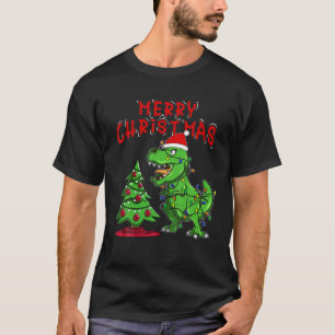 Merry Rex-Mas Xmas Cute Dinosaur Christmas Light F T-Shirt
