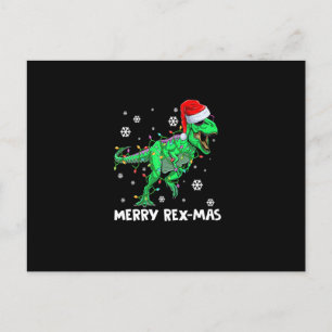 Merry Rexmas Funny Santa Dinosaur Christmas Pajama Postcard