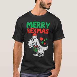 Merry Rexmas Santa Trex Dino Toddler Boys Christma T-Shirt