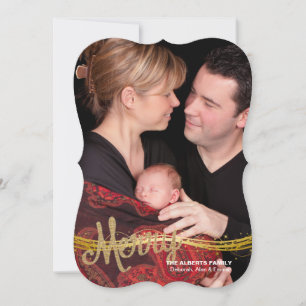 Merry Ribbon Gold Photo Holiday Card