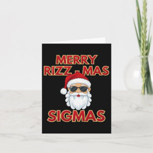 Merry Rizz Mas Sigmas Cool Santa Claus Face Skibid Card