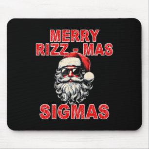 Merry Rizz Mas Sigmas - Cool Santa Face Gen Alpha  Mouse Pad