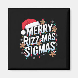 Merry Rizz Mas Sigmas Funny Alpha Christmas Santa  Magnet