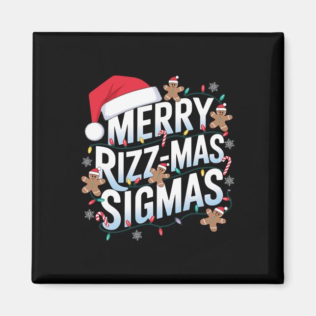 Merry Rizz Mas Sigmas Funny Alpha Christmas Santa  Magnet (Front)