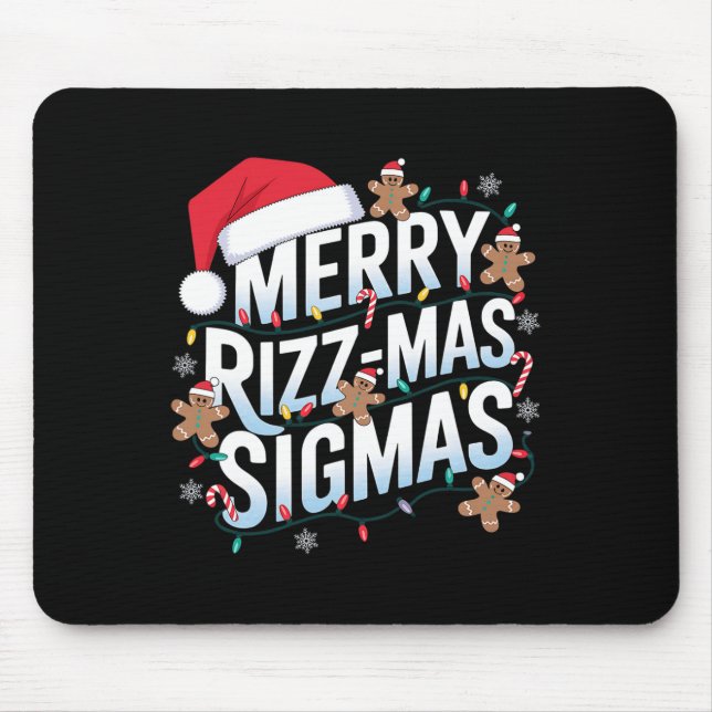 Merry Rizz Mas Sigmas Funny Alpha Christmas Santa  Mouse Pad (Front)