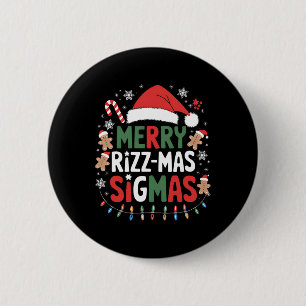 Merry Rizz Mas Sigmas Funny Gen Alpha X-mas Santa 6 Cm Round Badge