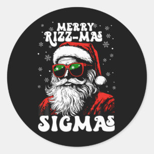 Merry Rizz Mas Sigmas Funny Gen Alpha X-mas Santa  Classic Round Sticker