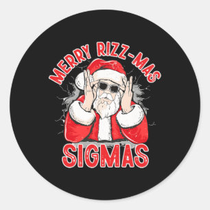 Merry Rizz Mas Sigmas Funny Santa Claus Christmas Classic Round Sticker