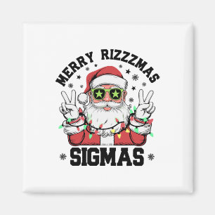 Merry Rizz Mas Sigmas Funny Santa Claus Christmas  Magnet