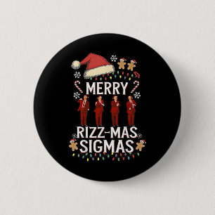 Merry Rizz Mas Sigmas Gen Alpha Trump Christmas Pj 6 Cm Round Badge
