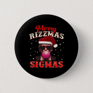 Merry Rizz Mas Sigmas Gen Alpha Trump Santa Christ 6 Cm Round Badge