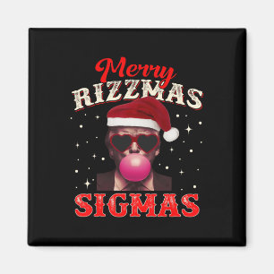 Merry Rizz Mas Sigmas Gen Alpha Trump Santa Christ Magnet