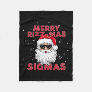 Merry Rizz Mas Sigmas Santa Christmas Fleece Blanket