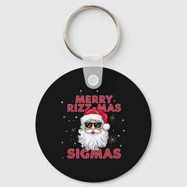 Merry Rizz Mas Sigmas Santa Christmas  Key Ring (Front)