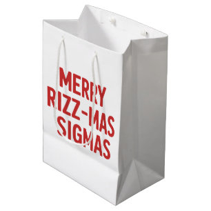 Merry Rizz-Mas Sigmas Snarky Christmas Funny Medium Gift Bag