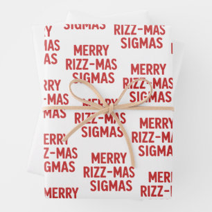 Merry Rizz-Mas Sigmas Snarky Christmas Funny Wrapping Paper Sheet