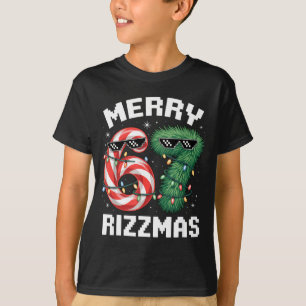 Merry Rizzmas 67 Candy Cane Tree Sungles Funny  T-Shirt