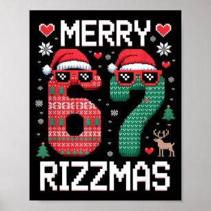 Merry Rizzmas 67 Knitted Sweater Sungles Funny Poster