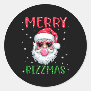 Merry Rizzmas Charisma Christmas Rizz Santa Claus  Classic Round Sticker