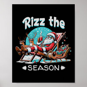 Merry Rizzmas Christmas Rizz Cool Santa Sungles Xm Poster