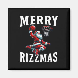 Merry Rizzmas Funny Christmas Santa Claus Bysketll Magnet
