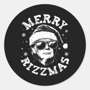 Merry Rizzmas Funny Trump Christmas Rizz The Seaso Classic Round Sticker