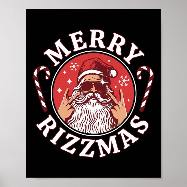 Merry Rizzmas Kids Teens School Funny Christmas Sa Poster (Front)