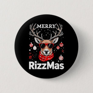 Merry Rizzmas Reindeer Funny Christmas Holiday  6 Cm Round Badge