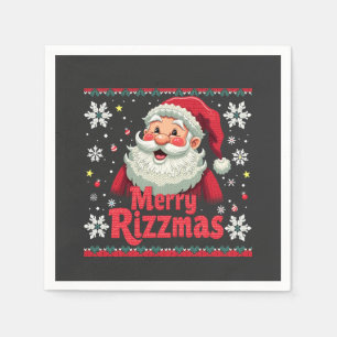 Merry Rizzmas Santa Rizz Funny Christmas Rizzler Napkin