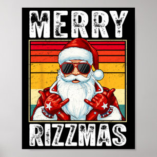 Merry Rizzmas School Funny Christmas Santa Claus K Poster