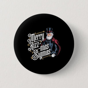 Merry Rizzmas Sigmas Funny Santa Claus Alpha Gen  6 Cm Round Badge