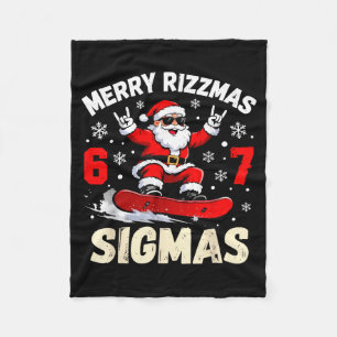 Merry Rizzmas Sigmas Santa 67 Six Seven Fleece Blanket