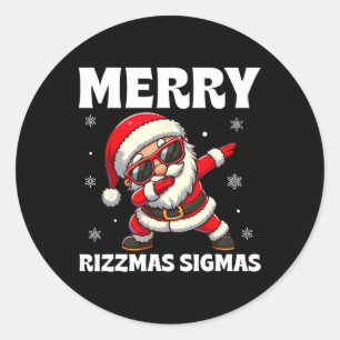 Merry Rizzmas Sigmas Skibidi Rizzmas Christmas Riz Classic Round Sticker