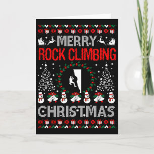 Merry Rock Climbing Christmas Ugly Sweater Outdoor Card