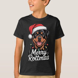 Merry Rottmas Rottweiler Holiday Humor Dog Lovers  T-Shirt