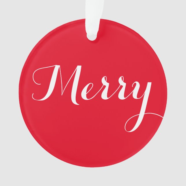 "Merry" Round Christmas Ornament (Front)