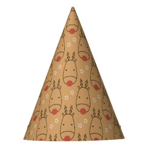 Merry Rudolph Starry Winter Delight Party Hat