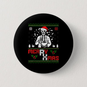 Merry Rx Mas Skeleton Pharmacist Pharmacy Tech Ugl 6 Cm Round Badge