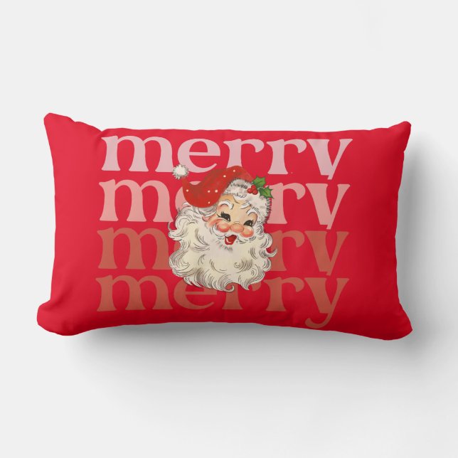 Merry santa christmas  lumbar cushion (Front)