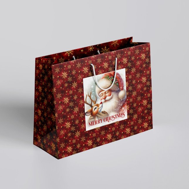 Merry Santa Claus and Rudolph Christmas Gift Bag (Merry Santa Claus and Rudolph Christmas Gift Bag)