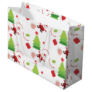 Merry Santa Red And Green Large Gift Bag