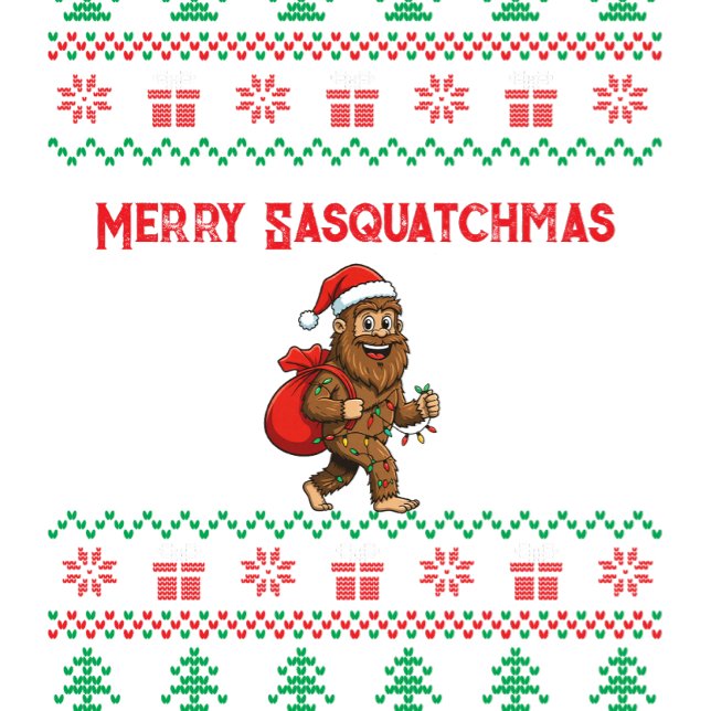 Merry Sasquatchmas Ugly Christmas Pattern Sweatshirt (Creator Uploaded)