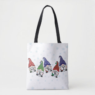 Merry Scattered Gnomes Tote Bag