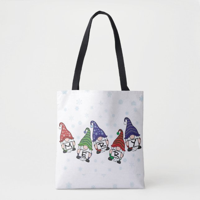 Merry Scattered Gnomes  Tote Bag (Front)