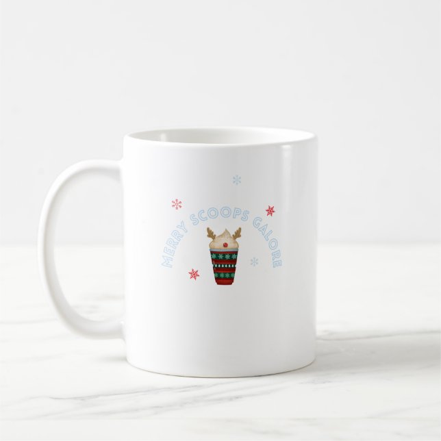 Merry Scoops Galore Christmas Ice Cream Coffee Mug (Left)